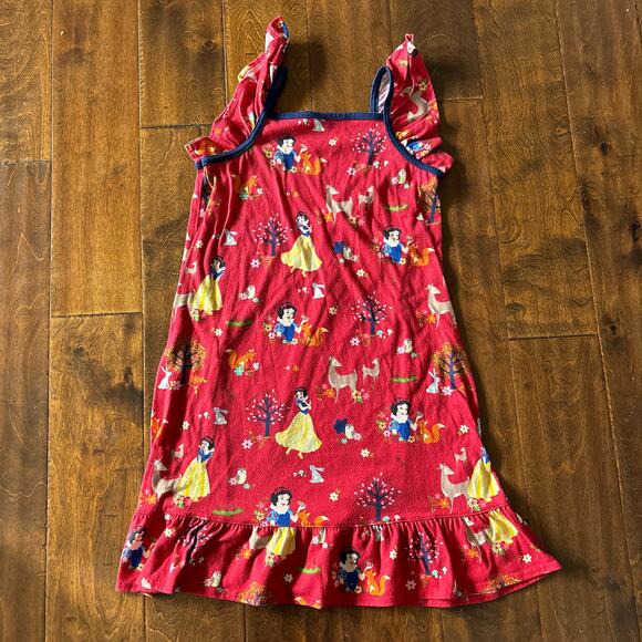Disney Girls 9/10 Nightgown Pajamas Flannel Red Snow White - Picture 1 of 5